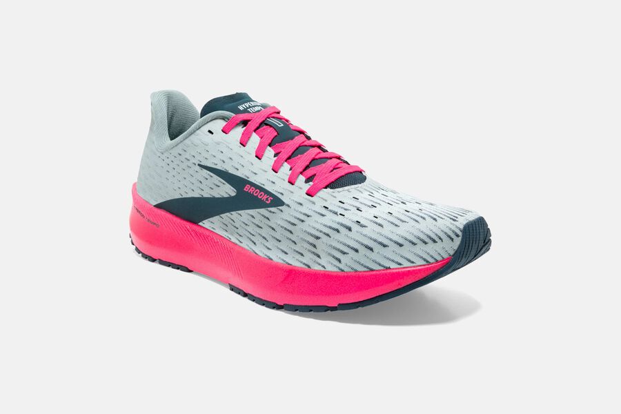 Hyperion Tempo Road Brooks Running Shoes NZ Womens - Grey/Pink - PKOSJY-587